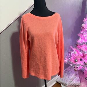 Peck & Peck Coral 100% Cashmere 2 Ply Sweater Size Large.